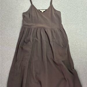 Grade & Gather Women’s Brown Sleeveless Midi Dress Size Small Pockets Boho